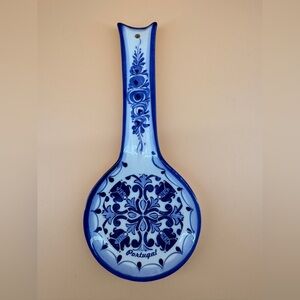 Ceramic Spoon Rest Utensil Holder Portugal 10”